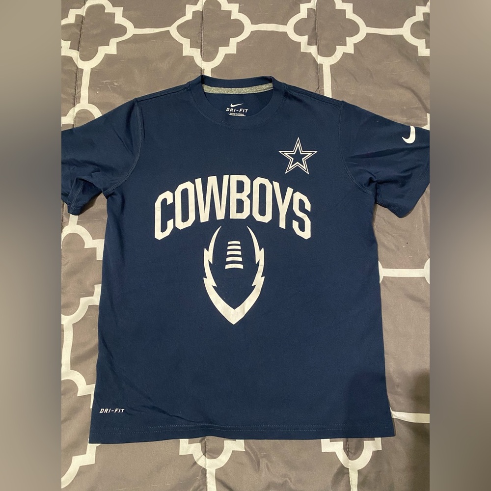 Boys Nike Kids Cowboys Blue Drifit T-Shirt Size Small 6/8